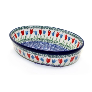 Zapiekacz owalny / półmisek 24cm dek. Tulipany